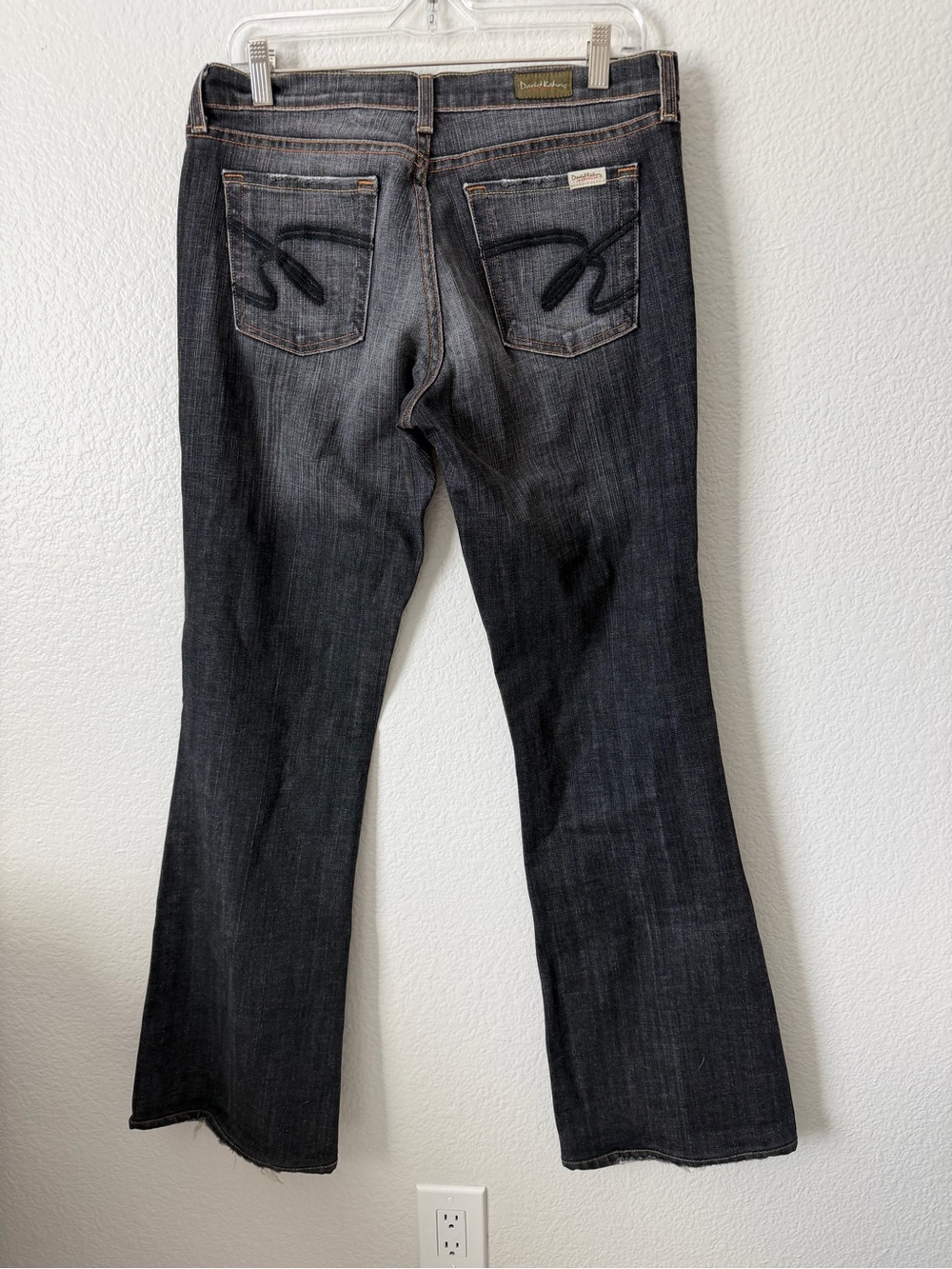 Vintage  David Kahn Women’s Black Faded Low Rise Flare Jeans - 30
